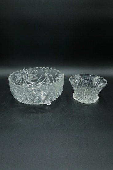 2 Etched Crystal Bowls