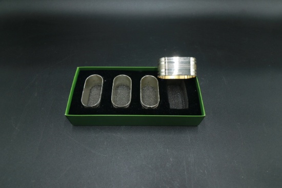 4 Kate Spade By Lenox Silver Plated Napkin Rings