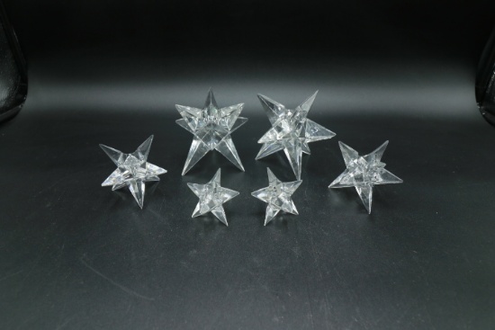 6 Crystal Star Candle Holder