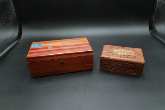 2 Wooden Boxes ( 1 is made by Lane)