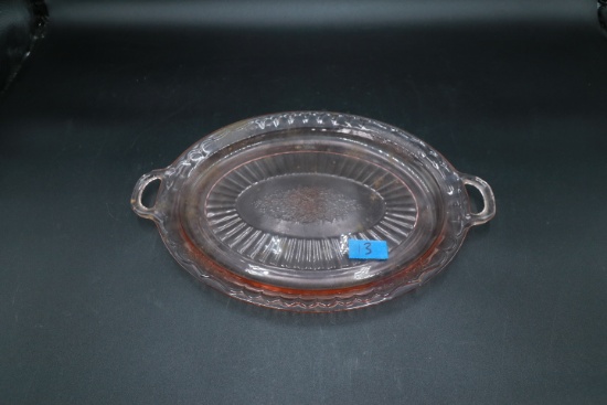 Pink Depression Glass Oval Tray