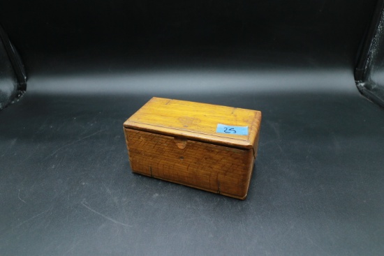 Antique Wooden Box and Sewing Accessories