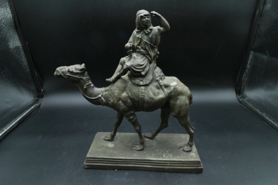 Spelter Neo Classical Man on Camel Statue