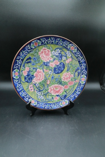 Asian Porcelain Plate with Stand