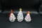 3 White Ceramic Christmas Trees with Hangers (Battery Operated)