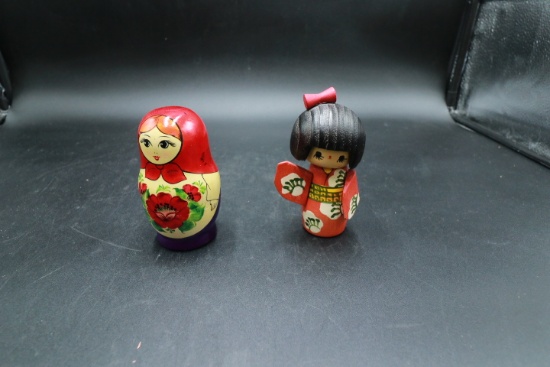 Asian Nesting Dolls & Asian Wooden Doll