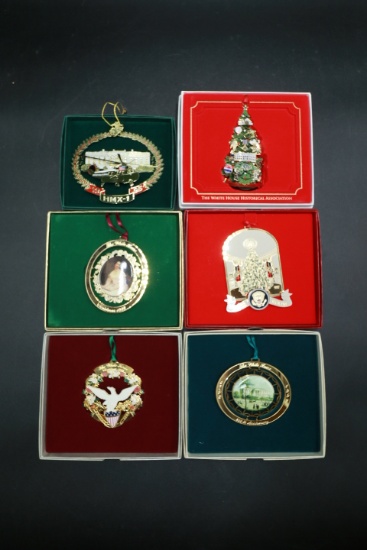 6 White House Ornaments in Boxes
