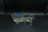 Vintage Glass Horse Cart Candy Holder