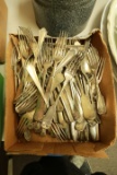 Metal Box with Antique Flatware