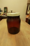 Amber Glass Jar with Lid