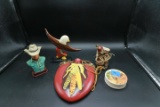 5 Piece Assortment of Cowboy & Indian Figurines