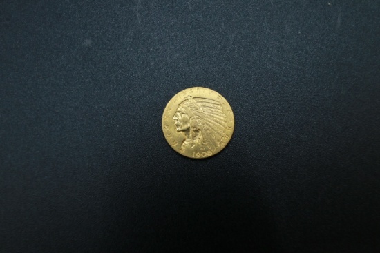 1908 $5 Indian Head Gold Coin