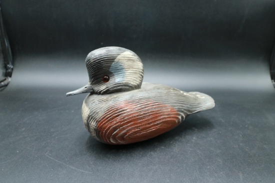 Wooden Carved Duck, Signed Bohon