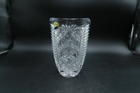 Signed Fostoria Lead Crystal Vase