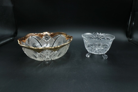 2 Pressed Glass Bowls