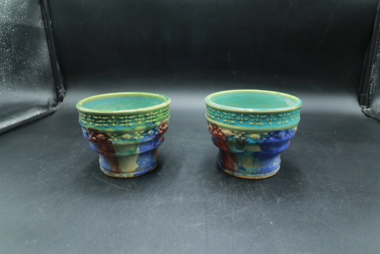 2 Vintage Pottery Flower Pots
