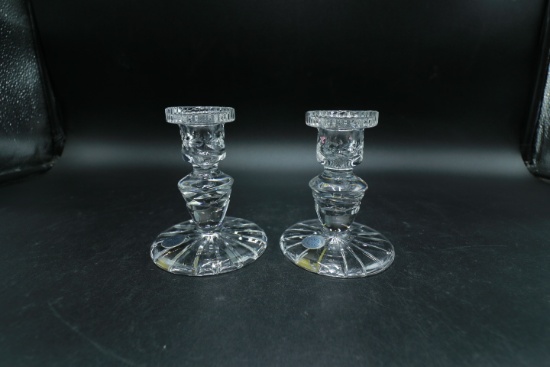 Pair Galway Crystal Candle Sticks