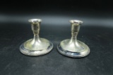Pair Coin Silver Candle Holder