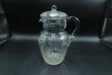 Etched Crystal Pitcher with Matching Cover