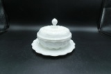 Westmoreland Milk Glass Candy Dish & Plate