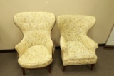 2 Deco Style Wing Back Chairs