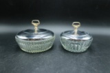 2 Metal Covered Dishes