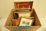 Box of Assorted Pictures & Frames