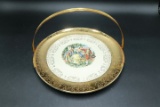 Gold Rimmed Colonial Plate with Brass Handle