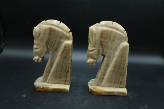 Pair Alabaster Bookends