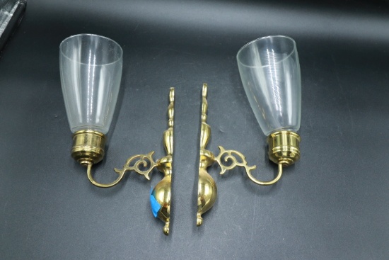 2Pair Brass Wall Sconces