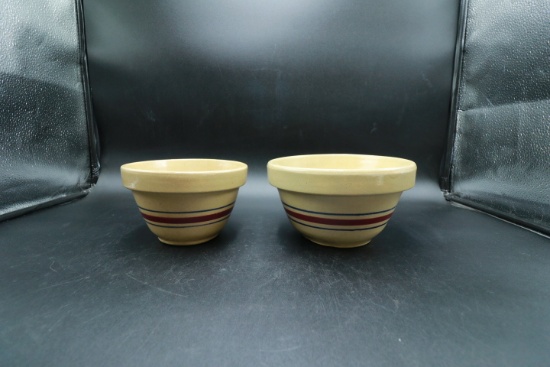 2 R.R.and P. Roseville, Ohio Mixing Bowls