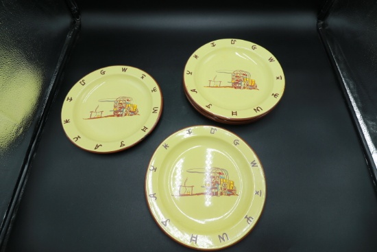 6 Enameled Monterey Western Ware Plates