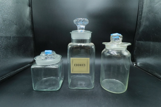 3 Glass Cannister Jars
