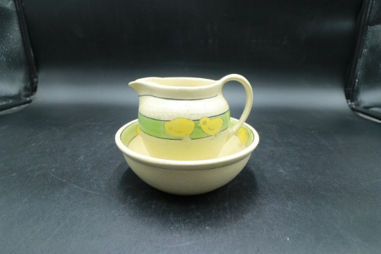 Antique Chick Bowl & Pitcher