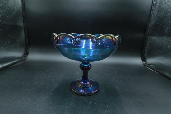 Carnival Glass Pedestal Bowl