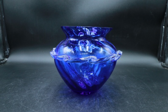 Cobalt Art Glass Vase