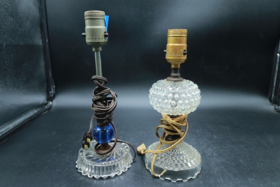 2 Vintage Glass Lamps