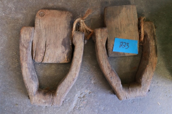 Pair of Handmade Wooden Stirrups