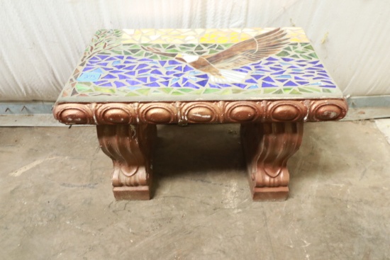 Concrete Bench with Tile Top