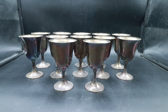 12 Gorham Sterling Silver Goblets