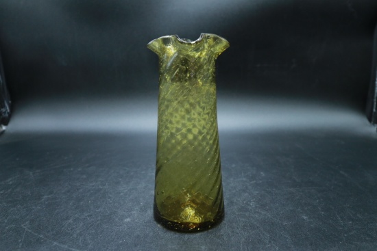 Blown Amber Swirl Vase
