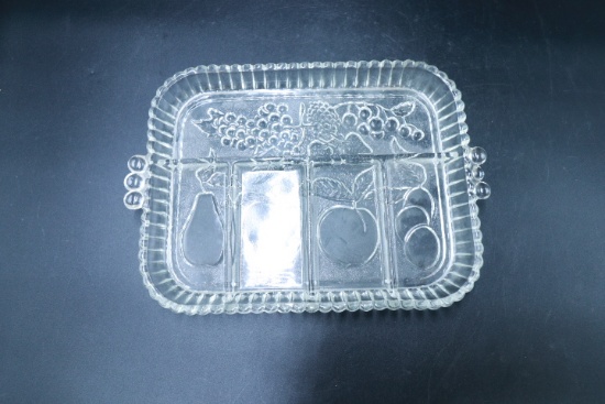 Divided Glass Vegetable Tray