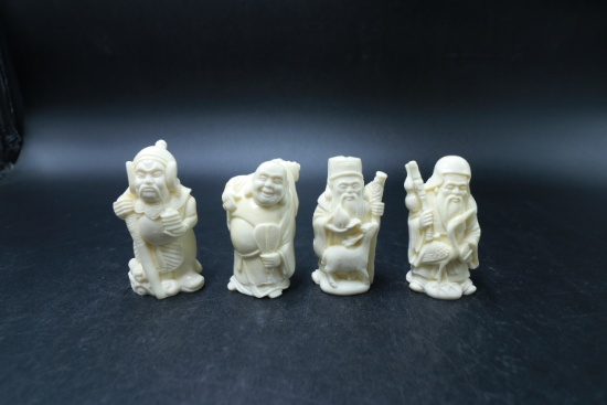 4 Resin Asian Figurines