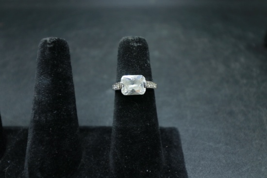 Sterling Silver Ring with CZ's