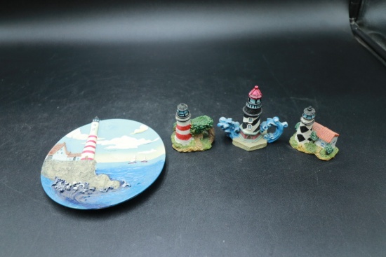4 Piece Resin Lighthouse Set
