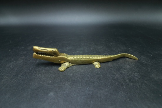 Brass Alligator Nut Cracker