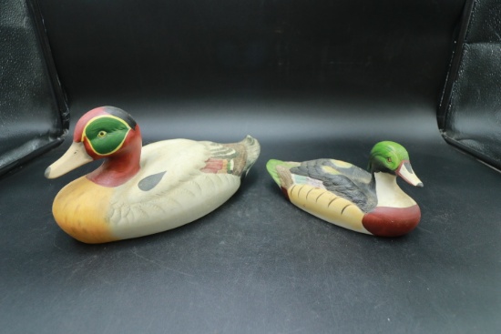 2 Decorative Porcelain Duck Figurines