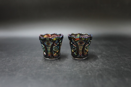 Pr. Carnival Glass Indiana Glass Co. Toothpick Holders