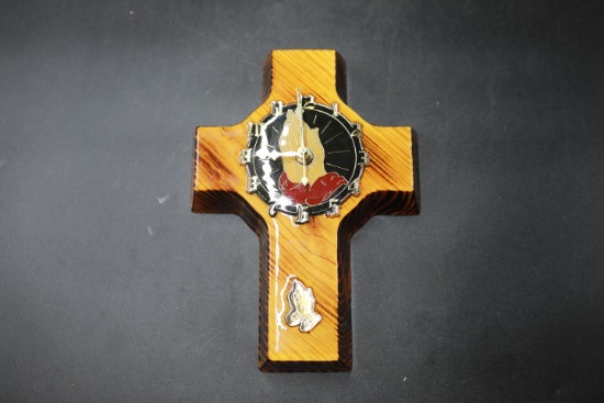 Wooden Cross Clock