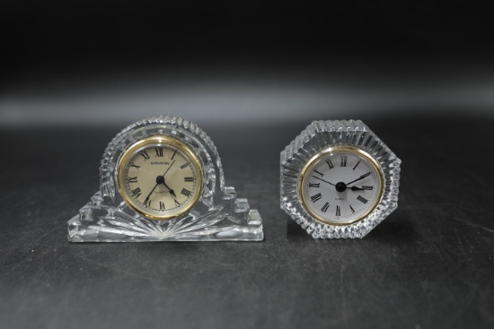 2 Crystal Desk Clocks